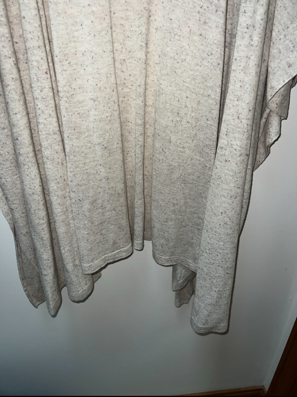 J. Jill Pure Jill Speckled Beige Open Front Cardigan Kimono M/L - Picture 6 of 7